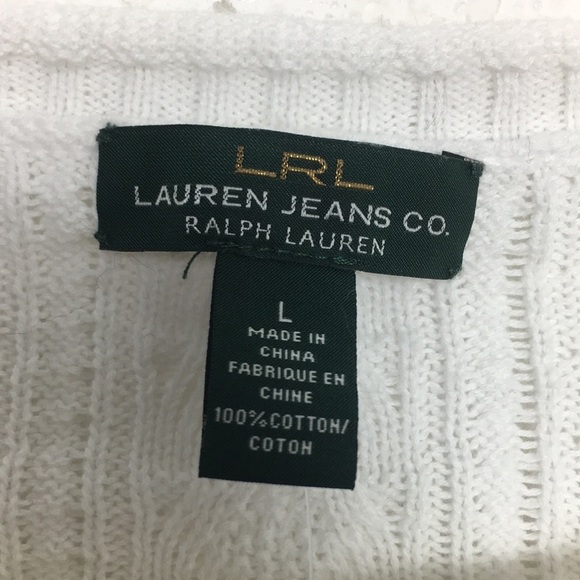 NWT Women Polo Ralph Lauren Jeans Co White Sweater - Picture 4 of 7